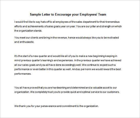 Sample Motivation Letter for Employees
