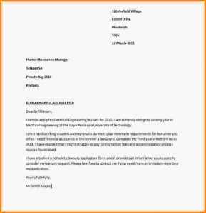 Motivation Letter For Bursary Application PDF