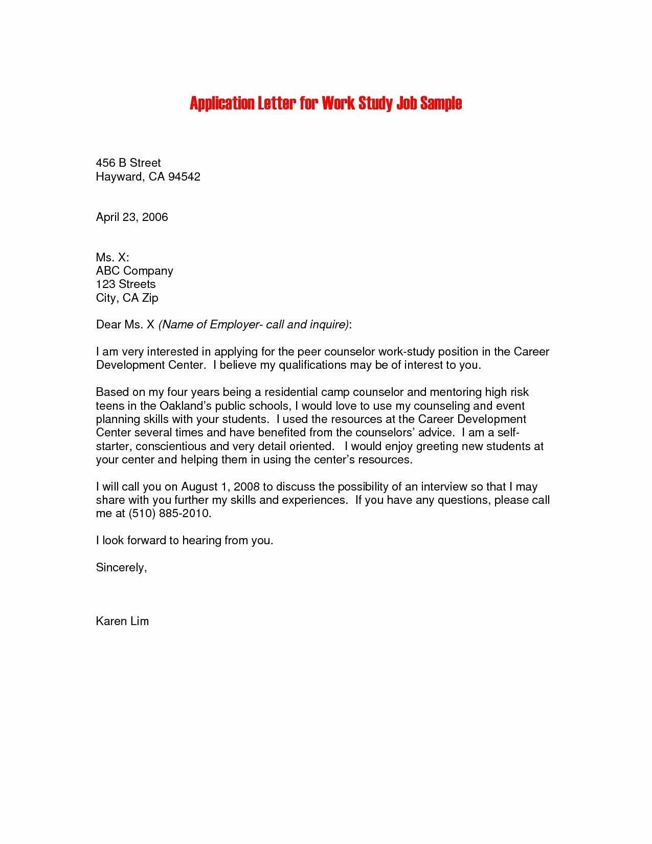 Job application letter deals pdf